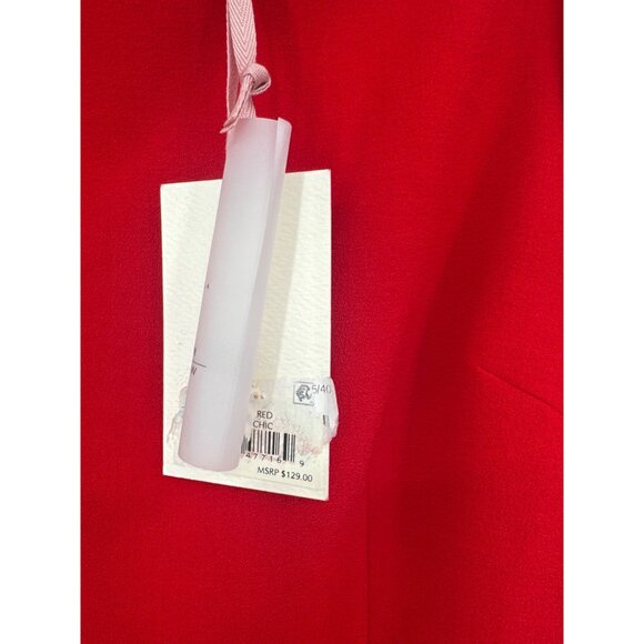 Alex Marie Red Sheath Dress Size 6 lined 3/4 Sleeves Boatneck new $129 - Picture 4 of 6